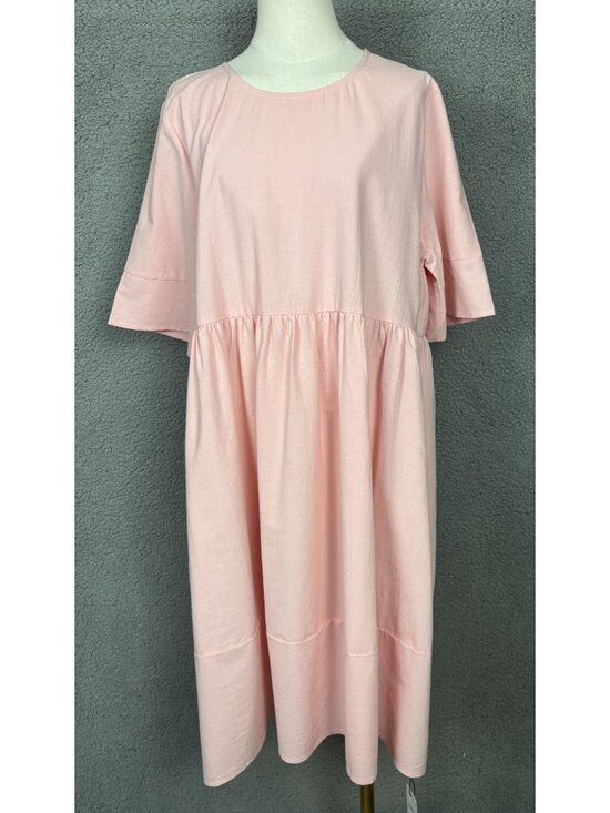 i Dresses & Skirts - Women's Pink Tiered Babydoll Dress Round Neck Short Sleeve Size Extra Large NWTs